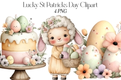 Pastel Easter Watercolor Clipart Product Image 1