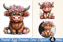 Pastel Egg Dream Cow Clipart Product Image 1
