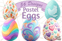 Pastel Easter Egg Clipart, Printable PNG, Decorative Spring Product Image 1