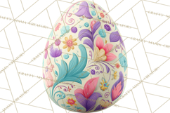 Pastel Easter Egg Clipart, Printable PNG, Decorative Spring Product Image 4