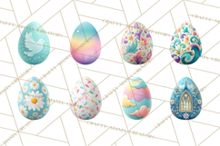 Pastel Easter Egg Clipart, Printable PNG, Decorative Spring Product Image 4