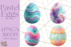 Pastel Easter Egg Clipart, Printable PNG, Decorative Spring Product Image 1