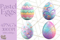 Pastel Easter Egg Clipart, Printable PNG, Decorative Spring Product Image 1