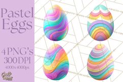 Pastel Easter Egg Clipart, Printable PNG, Decorative Spring Product Image 1