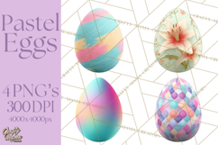 Pastel Easter Egg Clipart, Printable PNG, Decorative Spring Product Image 1