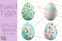 Pastel Easter Egg Clipart, Printable PNG, Decorative Spring Product Image 1