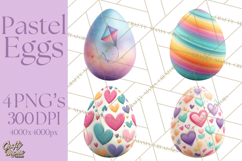 Pastel Easter Egg Clipart, Printable PNG, Decorative Spring Product Image 1