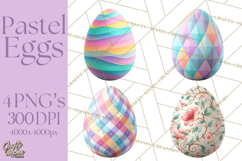 Pastel Easter Egg Clipart, Printable PNG, Decorative Spring Product Image 1