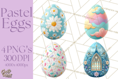 Pastel Easter Egg Clipart, Printable PNG, Decorative Spring Product Image 1