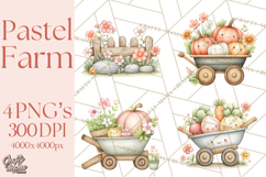 Farm Clipart, Woodland Farm Animals, Cows Pigs Chickens Png Product Image 1
