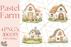 Farm Clipart, Woodland Farm Animals, Cows Pigs Chickens Png Product Image 1