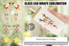 Glass Can Pastel Holiday Festive Product Image 1