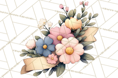 Pastel Nursery Clipart PNG, Watercolor Floral Baby Decor Product Image 4