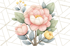 Pastel Nursery Clipart PNG, Watercolor Floral Baby Decor Product Image 5