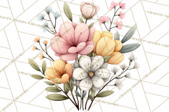Pastel Nursery Clipart PNG, Watercolor Floral Baby Decor Product Image 4