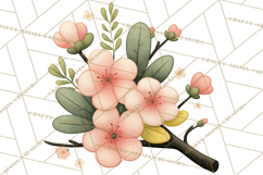 Pastel Nursery Clipart PNG, Watercolor Floral Baby Decor Product Image 2