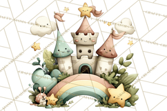 Pastel Nursery Clipart PNG, Watercolor Floral Baby Decor Product Image 3