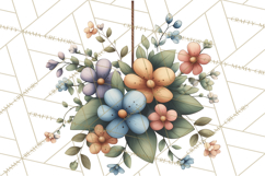 Pastel Nursery Clipart PNG, Watercolor Floral Baby Decor Product Image 3