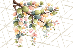 Pastel Nursery Clipart PNG, Watercolor Floral Baby Decor Product Image 4