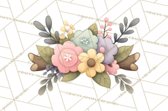 Pastel Nursery Clipart PNG, Watercolor Floral Baby Decor Product Image 2