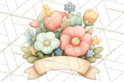 Pastel Nursery Clipart PNG, Watercolor Floral Baby Decor Product Image 3