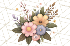 Pastel Nursery Clipart PNG, Watercolor Floral Baby Decor Product Image 5