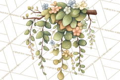Pastel Nursery Clipart PNG, Watercolor Floral Baby Decor Product Image 5