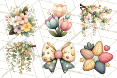 Pastel Nursery Clipart PNG, Watercolor Floral Baby Decor Product Image 5
