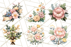 Pastel Nursery Clipart PNG, Watercolor Floral Baby Decor Product Image 3