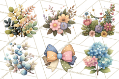 Pastel Nursery Clipart PNG, Watercolor Floral Baby Decor Product Image 2