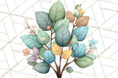 Pastel Nursery Clipart PNG, Watercolor Floral Baby Decor Product Image 5