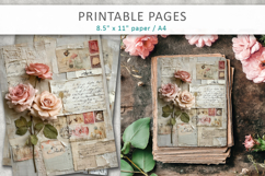 Floral Junk Journal Page, antique floral background Product Image 3