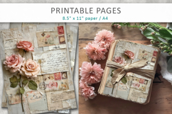 Floral Junk Journal Page, antique floral background Product Image 4