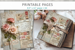 Floral Junk Journal Page, antique floral background Product Image 5