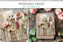 Vintage Floral Junk Journal Pages, floral collage paper Product Image 1