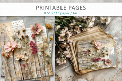 Vintage Floral Junk Journal Pages, floral collage paper Product Image 5