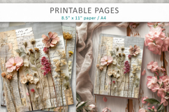 Vintage Floral Junk Journal Pages, floral collage paper Product Image 6