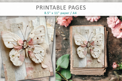 Vintage Junk Journal Page, scrapbook paper Product Image 3