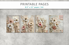 Floral Junk Journal Page, paper craft Product Image 2