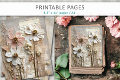 Floral Junk Journal Page, paper craft Product Image 3