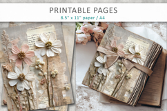 Floral Junk Journal Page, paper craft Product Image 5