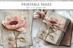 Floral Junk Journal Page, floral scrapbook Product Image 5