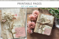 Floral Junk Journal Page, vintage craft paper Product Image 4