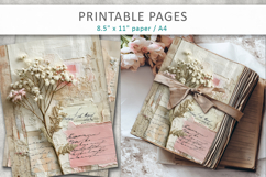 Floral Junk Journal Page, vintage craft paper Product Image 5