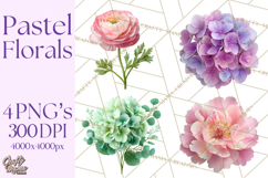 Soft Pastel Spring Floral Clipart, Pink Roses Tulips Png Product Image 1