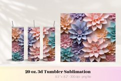 Pastel Flower 3d Tumbler Wrap | 3d Sublimation Flower Png