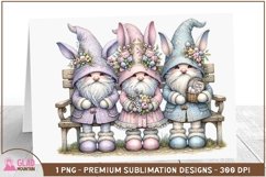 Easter Bunny Gnomes floral png, Easter Gnome bunny pngs Product Image 3
