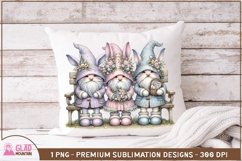 Easter Bunny Gnomes floral png, Easter Gnome bunny pngs Product Image 2