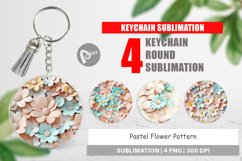 Keychain Pastel Flower Pattern Product Image 1