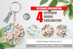 Keychain Pastel Flower Pattern Product Image 1